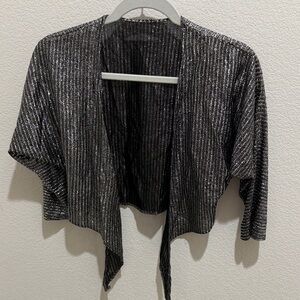 Chic Black and Silver Women's Shrug